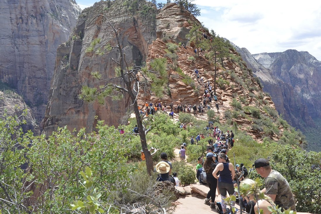 Social media posts about the Angels Landing Trail, a popular attraction in Zion National Park in the US state of Utah, contributed to a rise in hikers using it that caused overcrowding. Photo: National Park Service