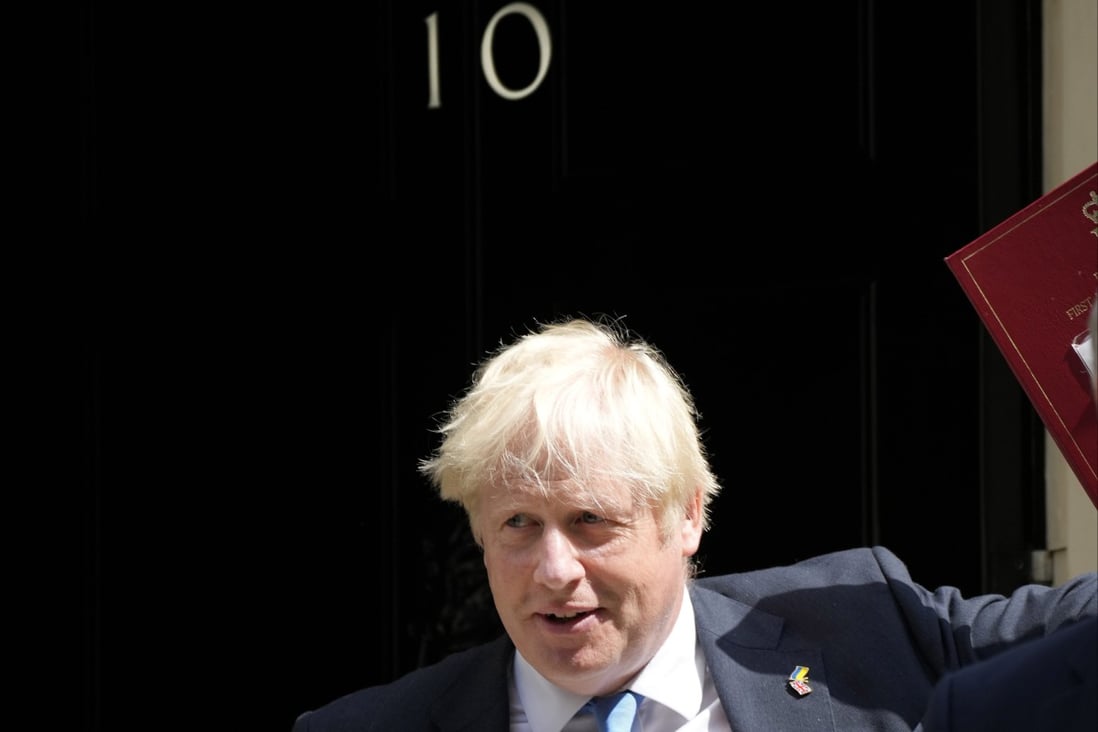 Britain’s Prime Minister Boris Johnson leaves 10 Downing Street to attend the weekly Prime Ministers’ Questions session in parliament in London, Wednesday, July 20, 2022. Photo: AP
