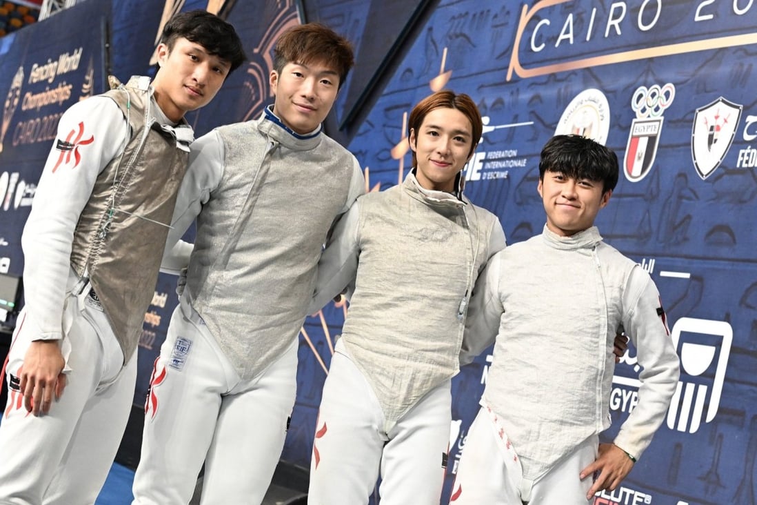 Hong Kong’s men’s foil team at the World Championships in Cairo. Photo: FIE