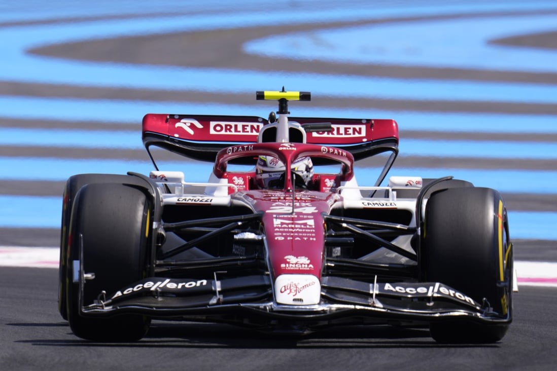 Alfa Romeo driver Zhou Guanyu works his way around the Circuit Paul Ricard in Le Castellet. Photo: AP