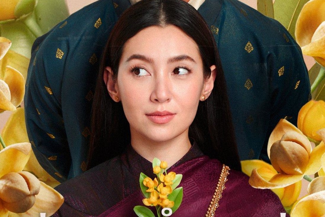 The appearance of the lamduan flowers in “Love Destiny” film poster irked Cambodian netizens. Photo: Facebook/GDH
