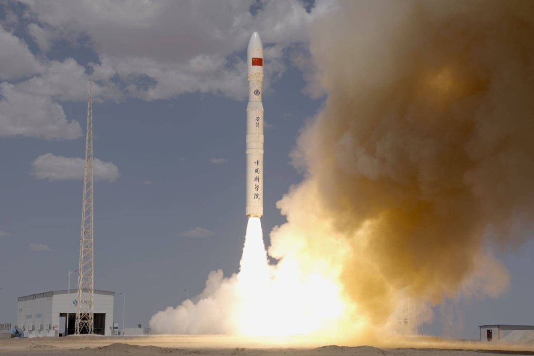 China’s second quantum satellite was one of six probes launched by the Lijian quick response rocket from the Gobi Desert on Wednesday. Photo: Handout