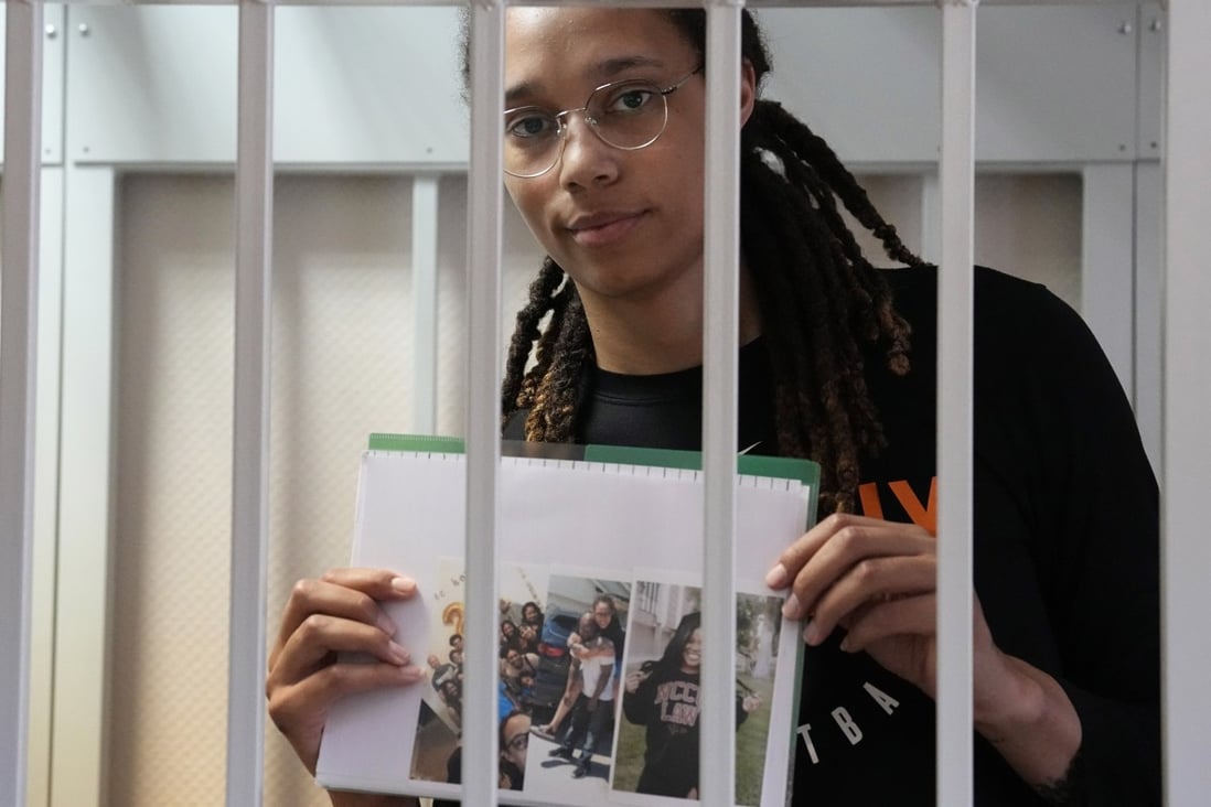 WNBA star and two-time Olympic gold medalist Brittney Griner faces up to 10 years in prison in Russia. Photo: EPA-EFE
