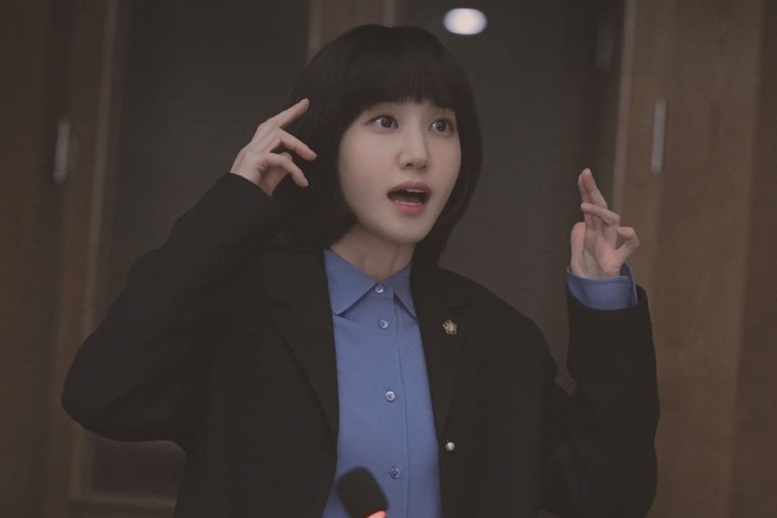 Park Eun-bin as autistic lawyer Woo Young-woo in a still from Extraordinary Attorney Woo, this summer’s hit K-drama on Netflix.