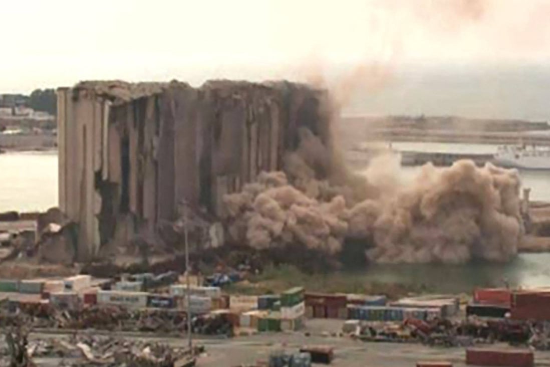 Part of Beirut silo collapses, reviving trauma ahead of blast