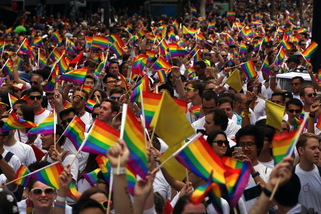 A sea of people in San Fransisco, California celebrate the legalisation of same-sex marriage in all 50 US states in 2015. Photo: Los Angeles Times / TNS