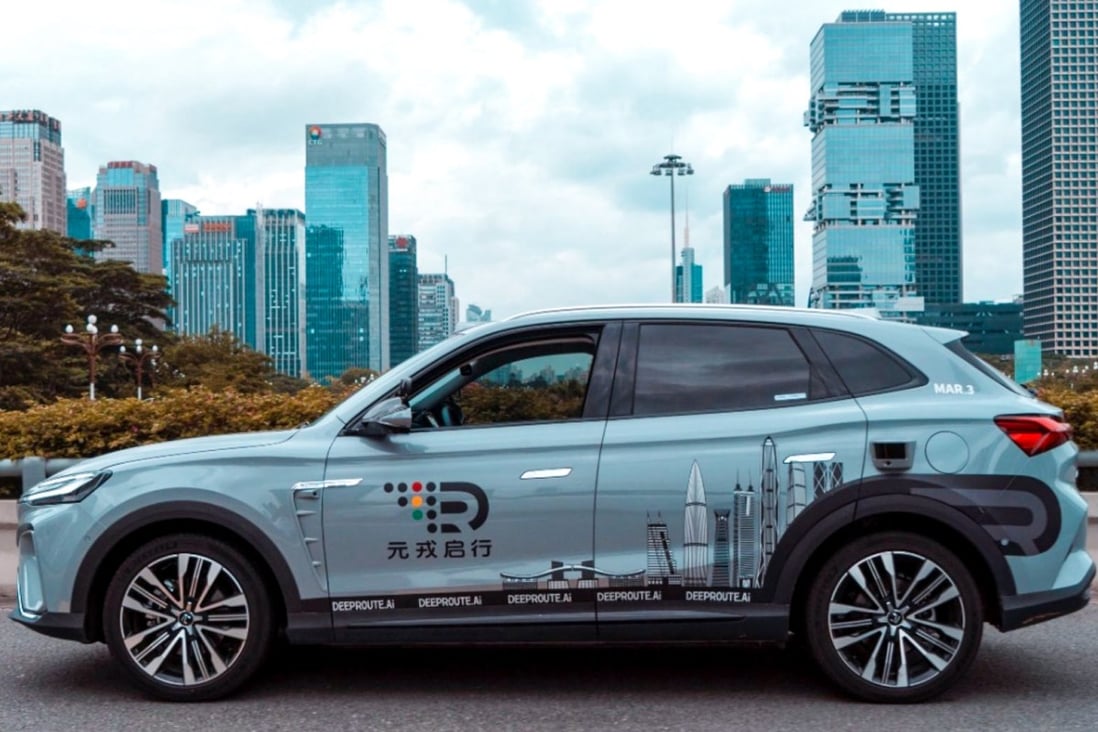 Autonomous driving start-up DeepRoute.ai carried out driverless tests in Shenzhen on August 2, 2022, a day after the city launched China’s first local regulations covering intelligent connected vehicles. Photo: Handout