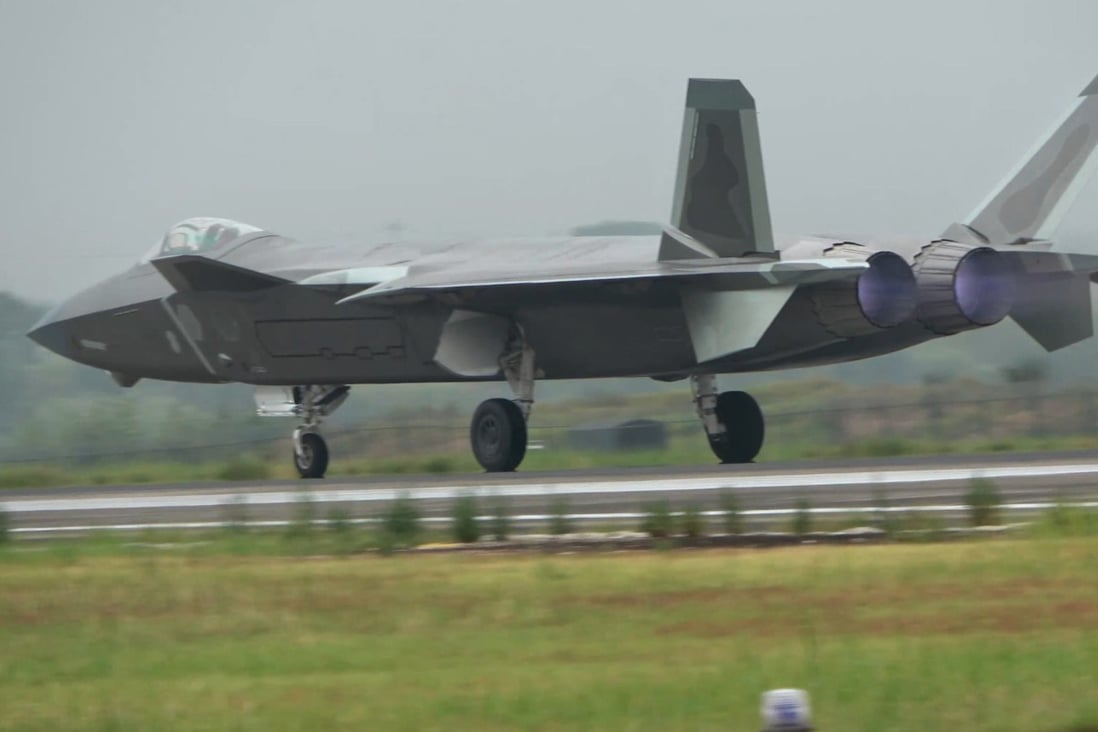 The PLA drills near Taiwan since Tuesday have included its J-20 stealth fighter jet. Photo: Weibo