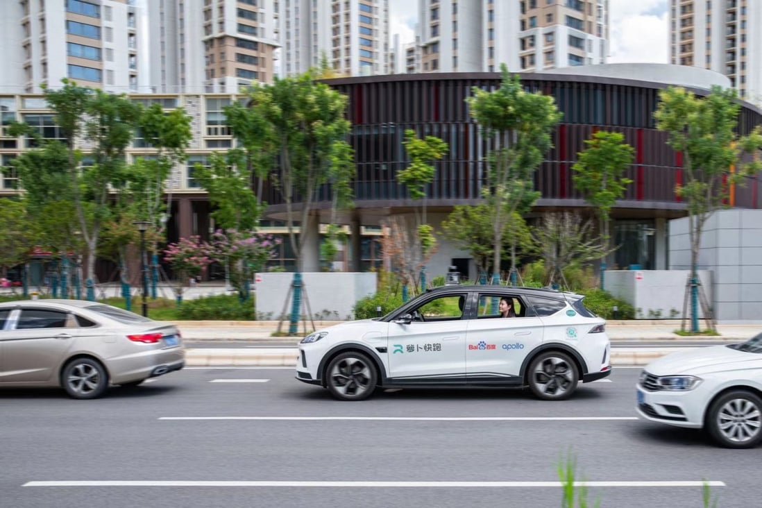 Baidu becomes the first mainland company to operate completely driverless cabs on open roads. Photo: SCMP Pictures.
