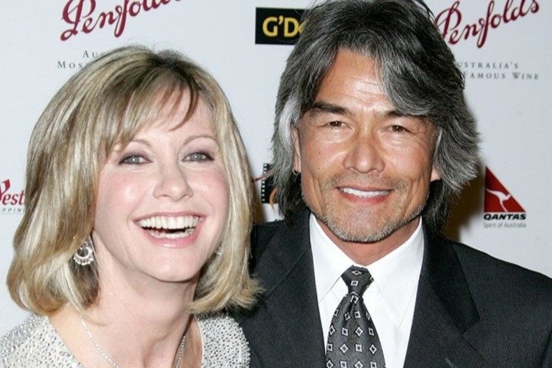 Olivia Newton-John, who died on August 8, aged 73, with her former boyfriend Patrick McDermott, who mysteriously disappeared while on a fishing trip in 2005. Photo: @my234Radio/Twitter
