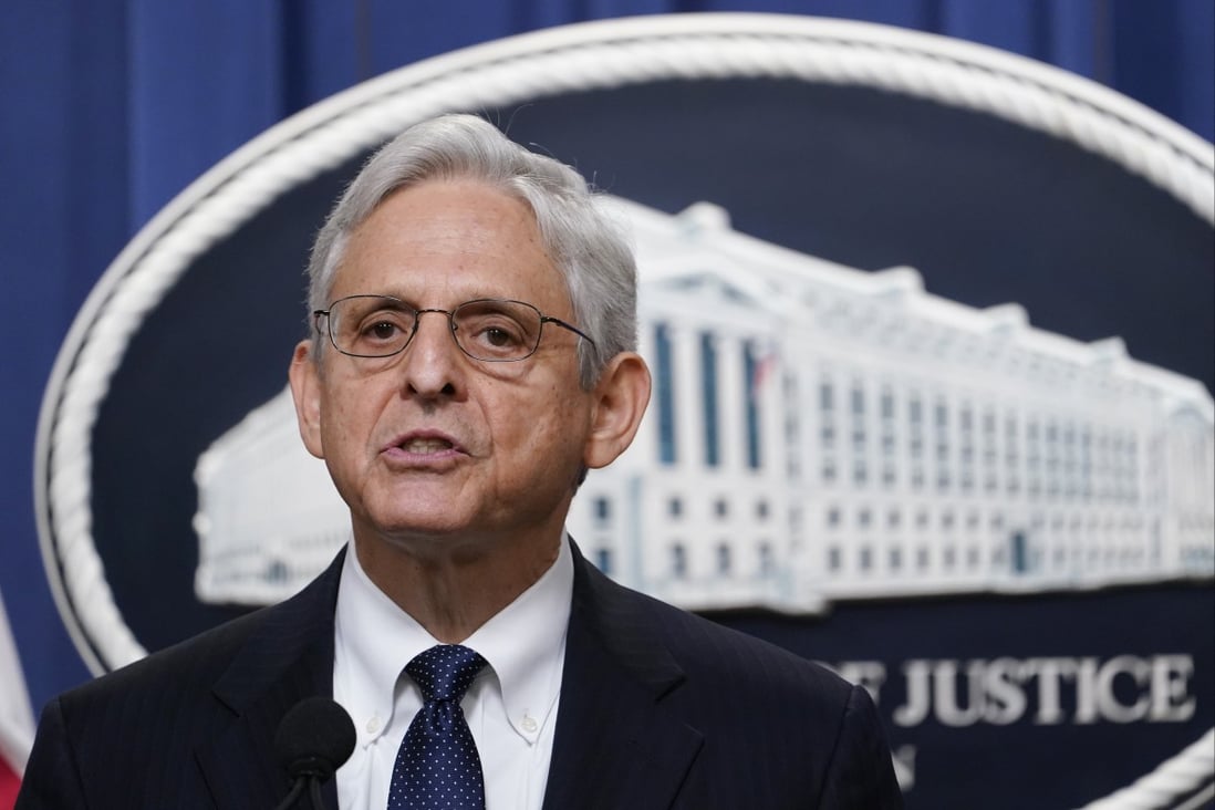 US Attorney General Merrick Garland speaks at the Justice Department on Thursday. Photo: AP
