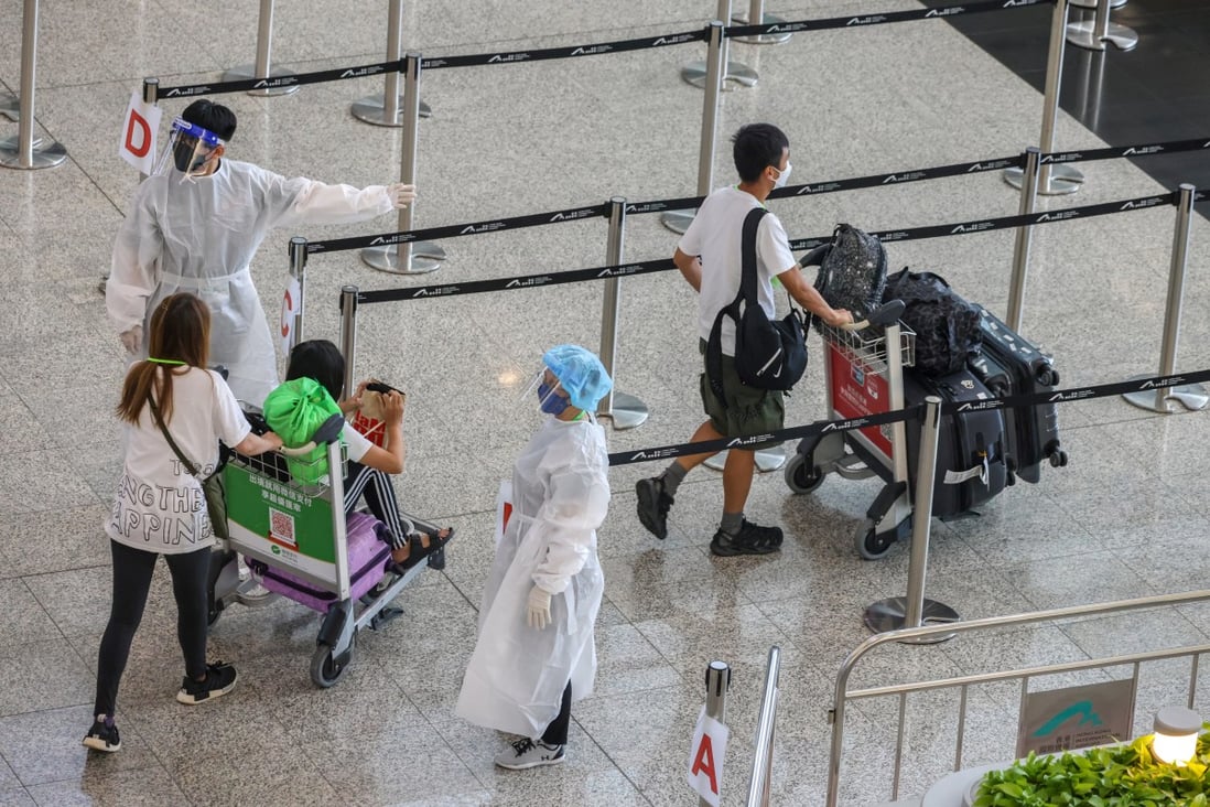Travellers arrive at Hong Kong International Airport. Photo: Dickson lee