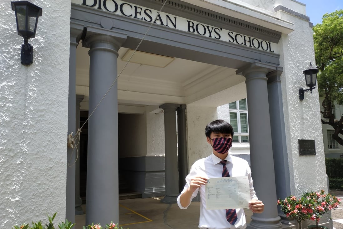 Enzo Leung, a student from the Diocesan Boys’ School, has become one of this year’s “super top scorers” after his DSE marks were raised following an appeal. Photo: Handout