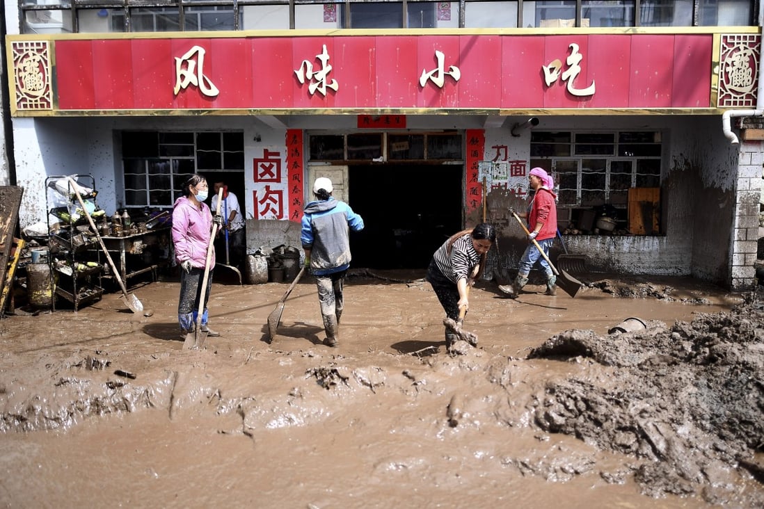Heavy rain started in Datong county in Qinghai province in northwestern China on Wednesday and by Thursday at least 16 people were reported dead and dozens were missing. Photo: Xinhua via AP