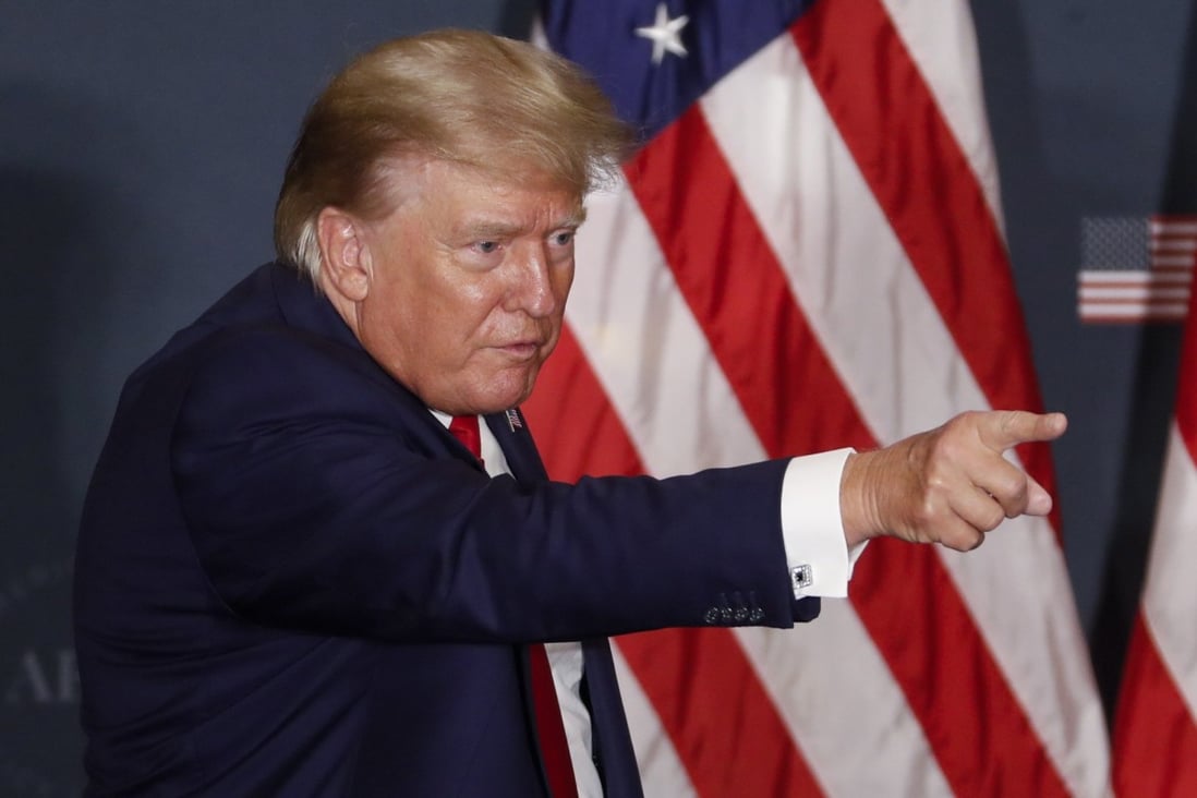 Former US president Donald Trump gestures during an event in Washington in July. Photo: EPA-EFE