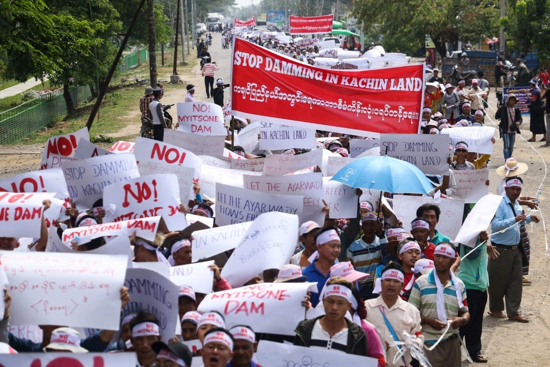 The Chinese-funded Myitsone dam in Myanmar was suspended in 2017 in part due to opposition in the Southeast Asian country over plans to hand some of its hydropower back to China. Photo: AFP