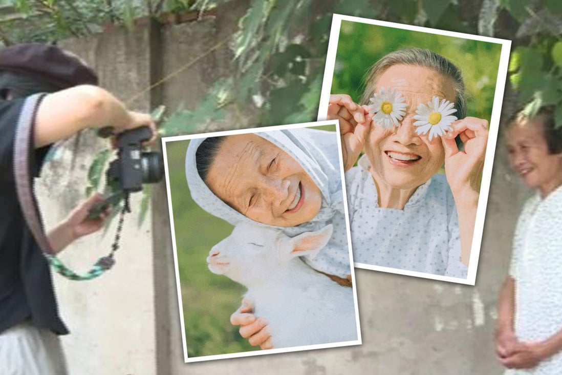 An art teacher in China wanted to capture her grandmother’s personality and took a series of photographs that have gone viral on mainland social media. Photo: SCMP composite
