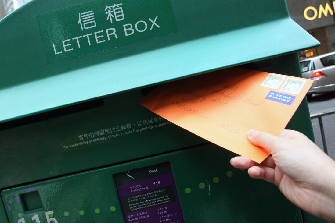 Posting a letter is set to cost you more from next month. Photo: SCMP