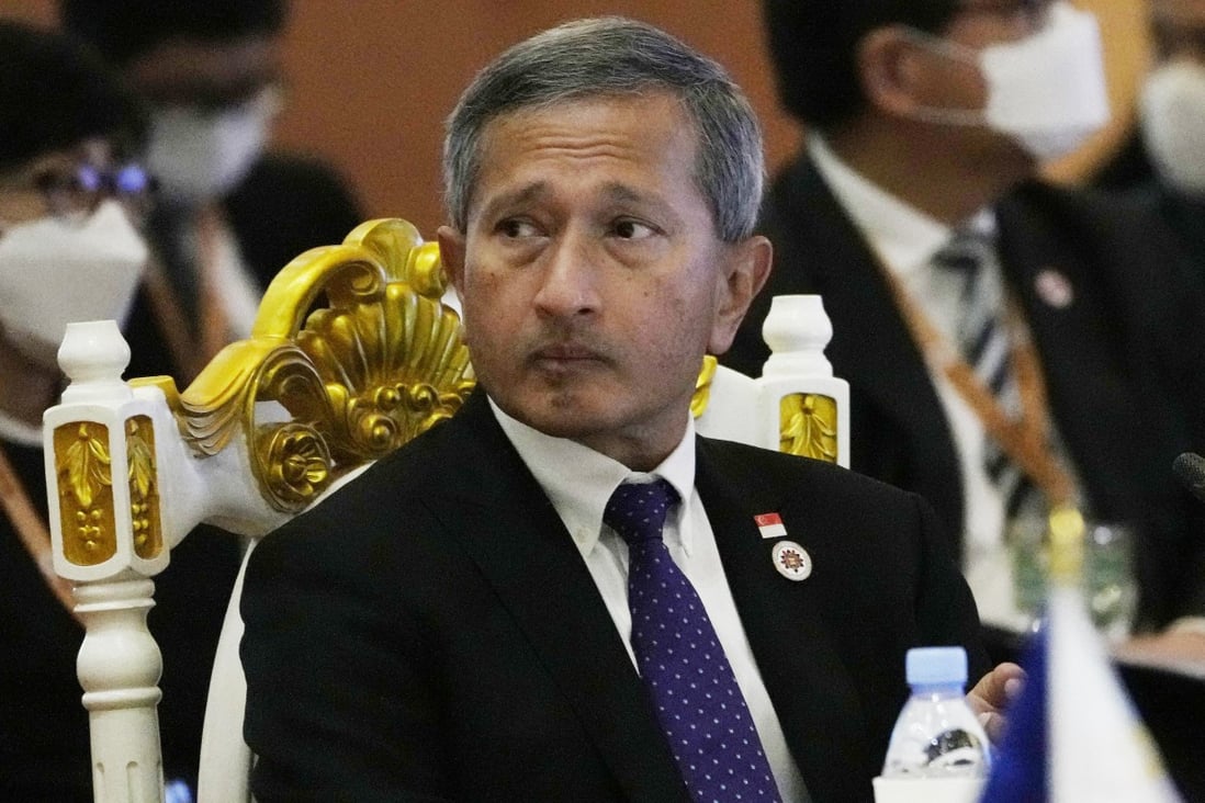 Singapore’s Foreign Minister Vivian Balakrishnan during the Asean foreign ministers meeting in Cambodia this month. He says he is worried about rising US-China tension spiralling out of control. Photo: AP