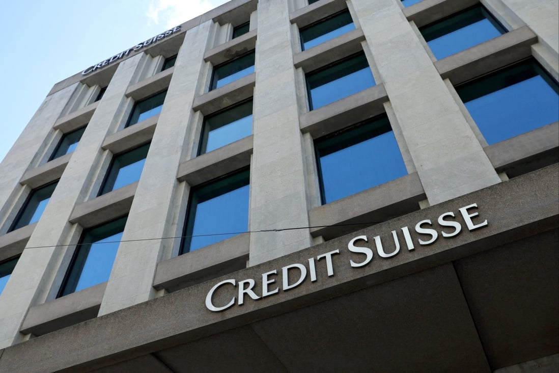 A logo is pictured on the Credit Suisse bank in Geneva. Photo: Reuters