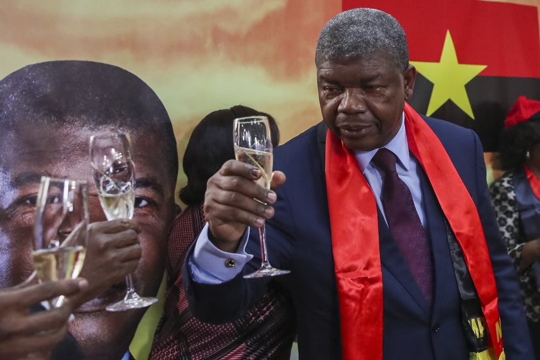 Angola’s President Joao Lourenco celebrates after winning a second five-year term. Photo: EPA-EFE