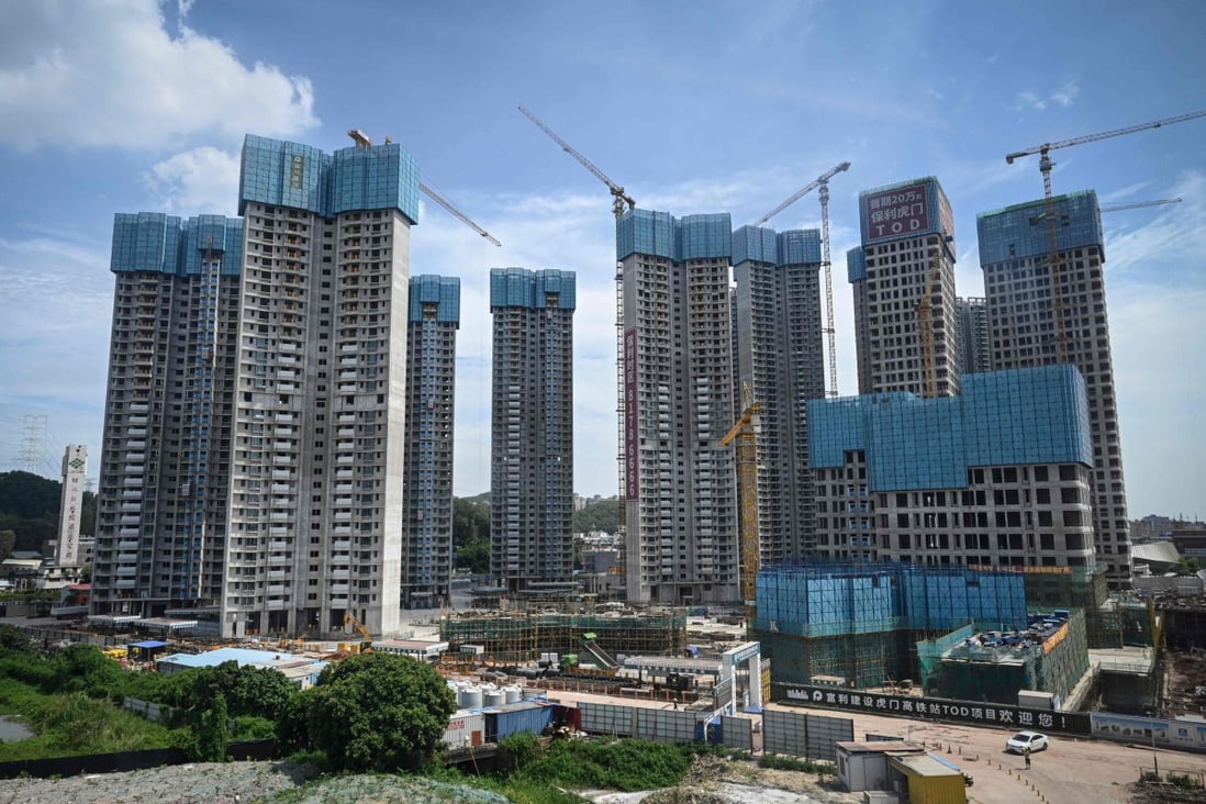 A housing project by Poly Group under construction in the Guangdong provincial city of Dongguan on July 13, 2022. Photo: AFP