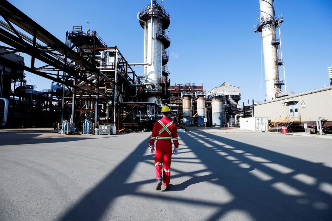 A Shell employee walks through the company’s Quest carbon capture and storage facility in Fort Saskatchewan,  Canada. Many such projects are used for enhanced oil recovery. Photo: Reuters