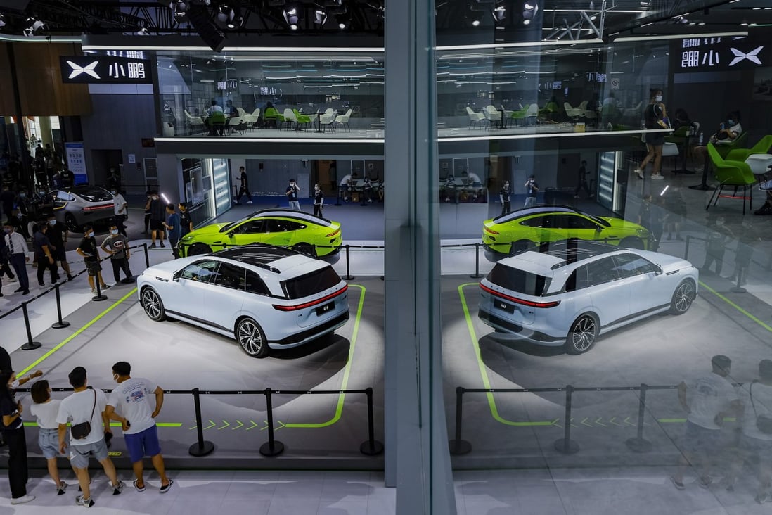 Xpeng Motors cars at the Chengdu Motor Show 2022. As a Chinese company, the carmaker hopes to have “a self-sufficient, self-developed and more localised supply chain”, its vice-chairman says. Photo: Xinhua