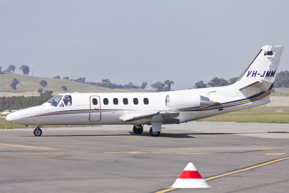 A Cessna Citation 551 jet. A Cessna 551 disappeared after crashing off the coast of Latvia on Sunday with four passengers on board. Photo: File photo