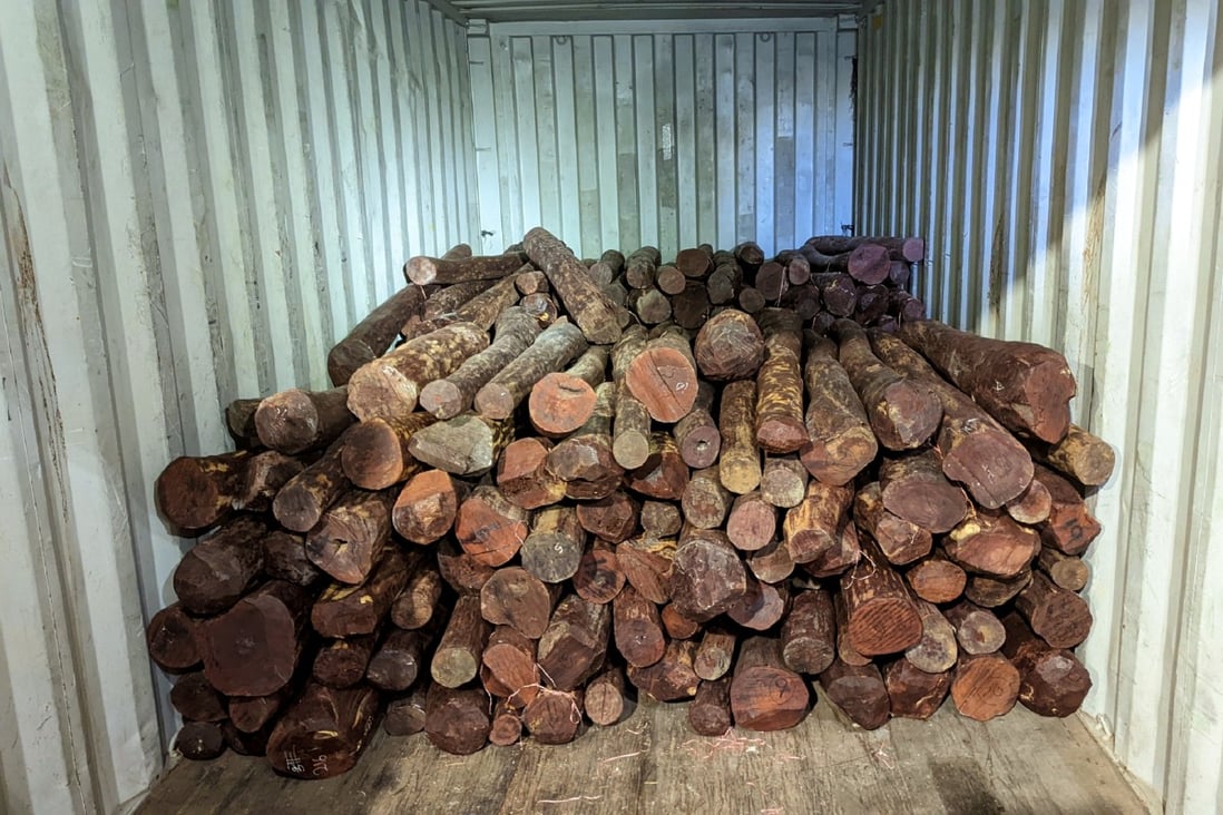 Hong Kong customs seized 6.5 tonnes of suspected red sandalwood at Kwai Chung Container Terminals. Photo: SCMP