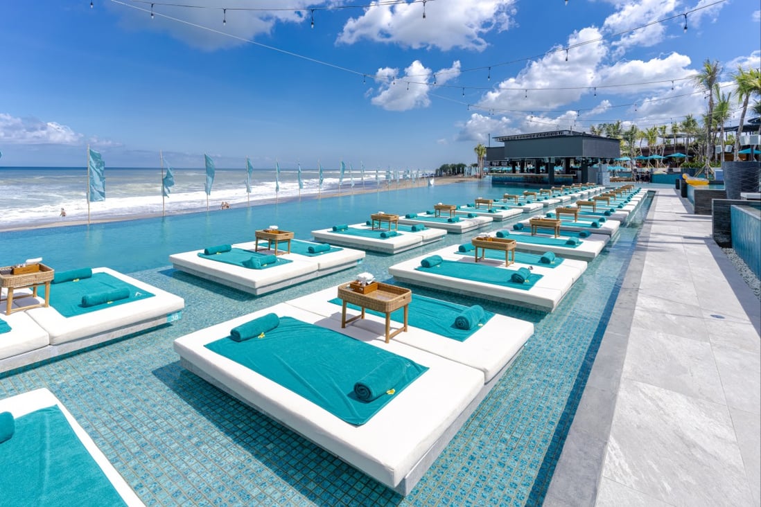 Bali, Indonesia, is home to a growing number of beach clubs. Above: daybeds by the pool at Atlas Beach Fest, in Canggu, Bali. Photo: Atlas Beach Fest 