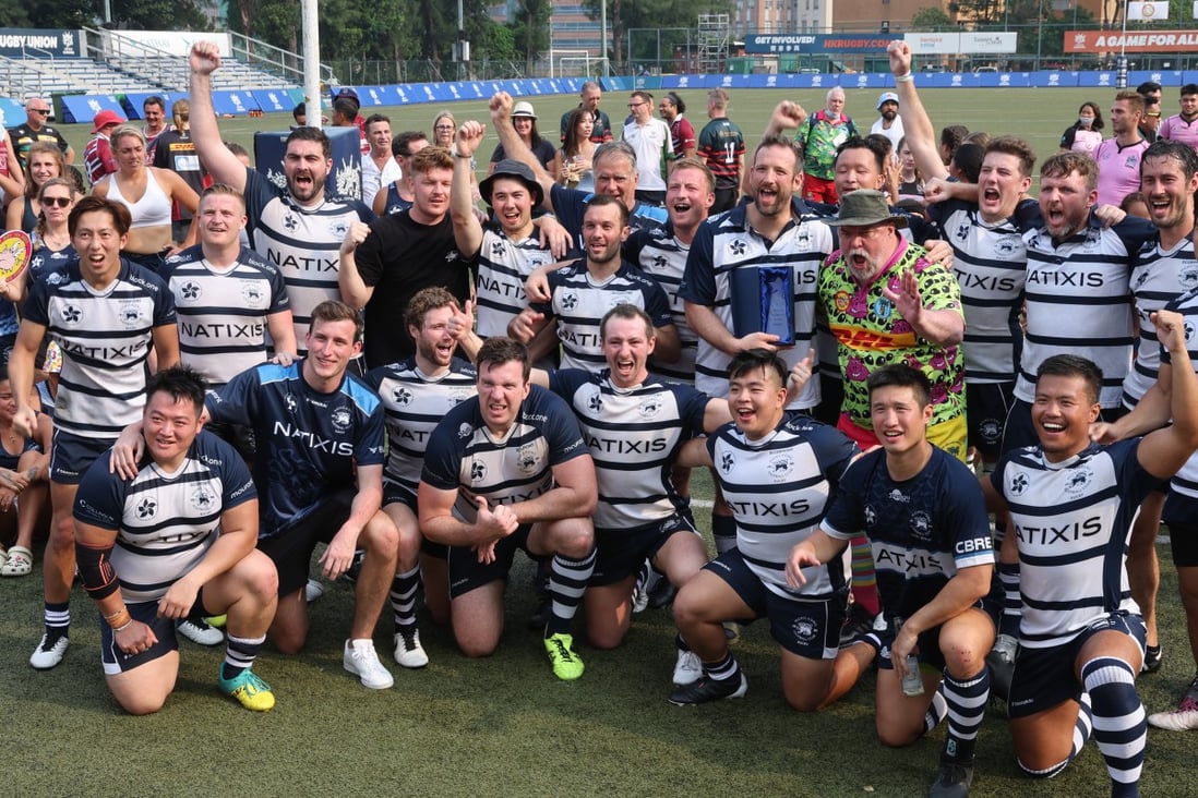 Football Club celebrate after winning the men’s tournament at the Fat Boy 10s. Photo: Edmond So