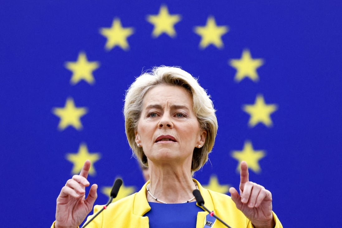 European Commission President Ursula von der Leyen delivers the annual state of the EU speech on Wednesday. Photo: Reuters