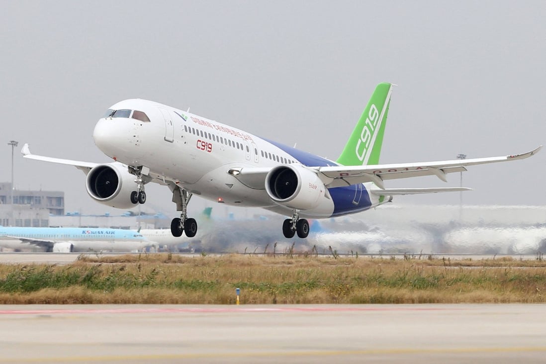 The single-aisle C919 has been built to compete with Boeing’s 737 and Airbus’ A320. Photo: AFP