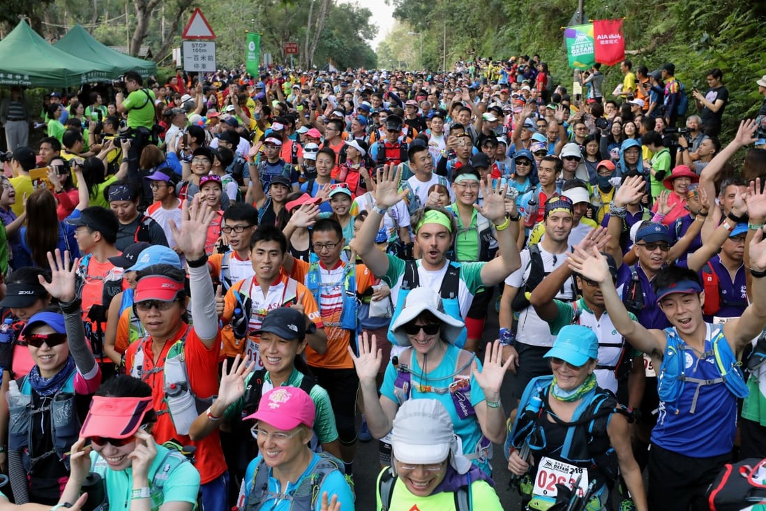 Competitors at the starting point of the 2018 Oxfam Trailwalker in Sai Kung, the last in person race before four cancellations. Photo: Dickson Lee