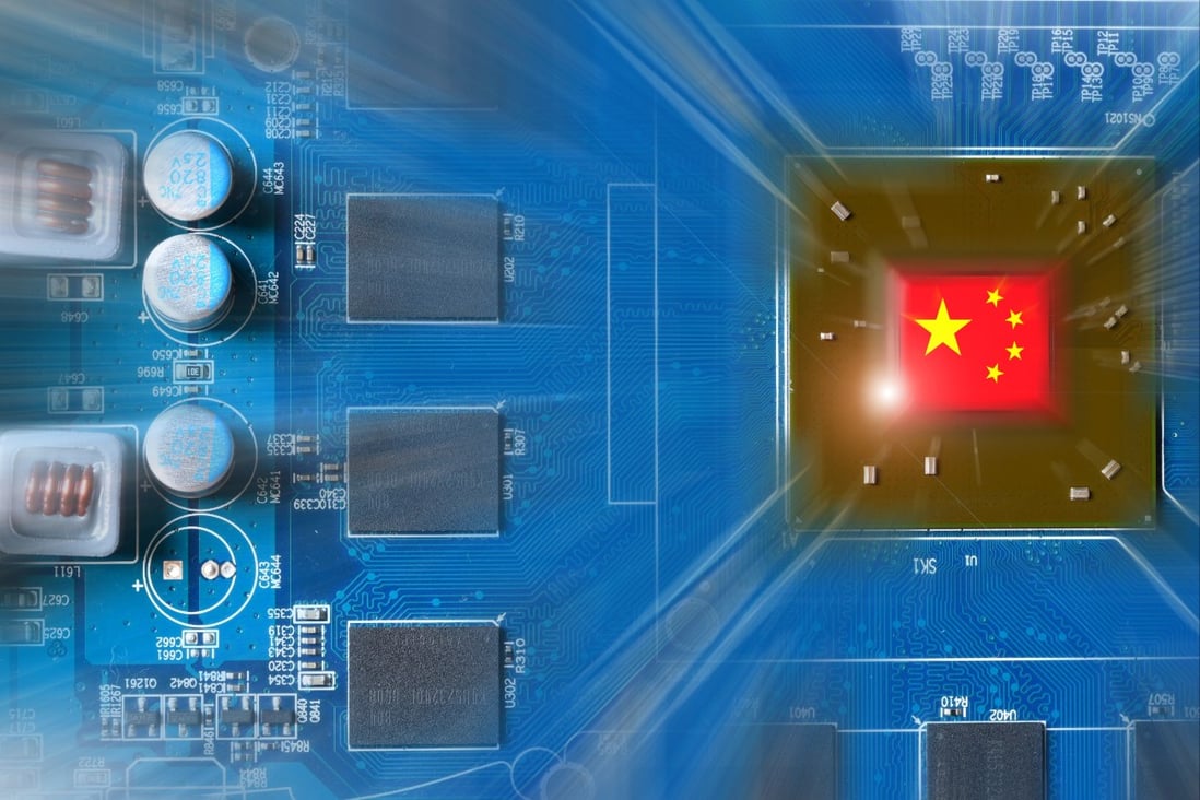 Photo illustration of the Chinese flag on a GPU microchip and graphics card. Photo: Shutterstock
