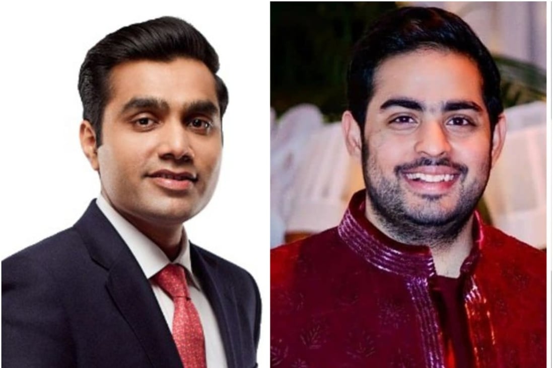 Karan Adani and Akash Ambani are sons of Indian billionaires Gautam Adani and Mukesh Ambani, respectively. Photos: adani.com. @akashambanii/Instagram