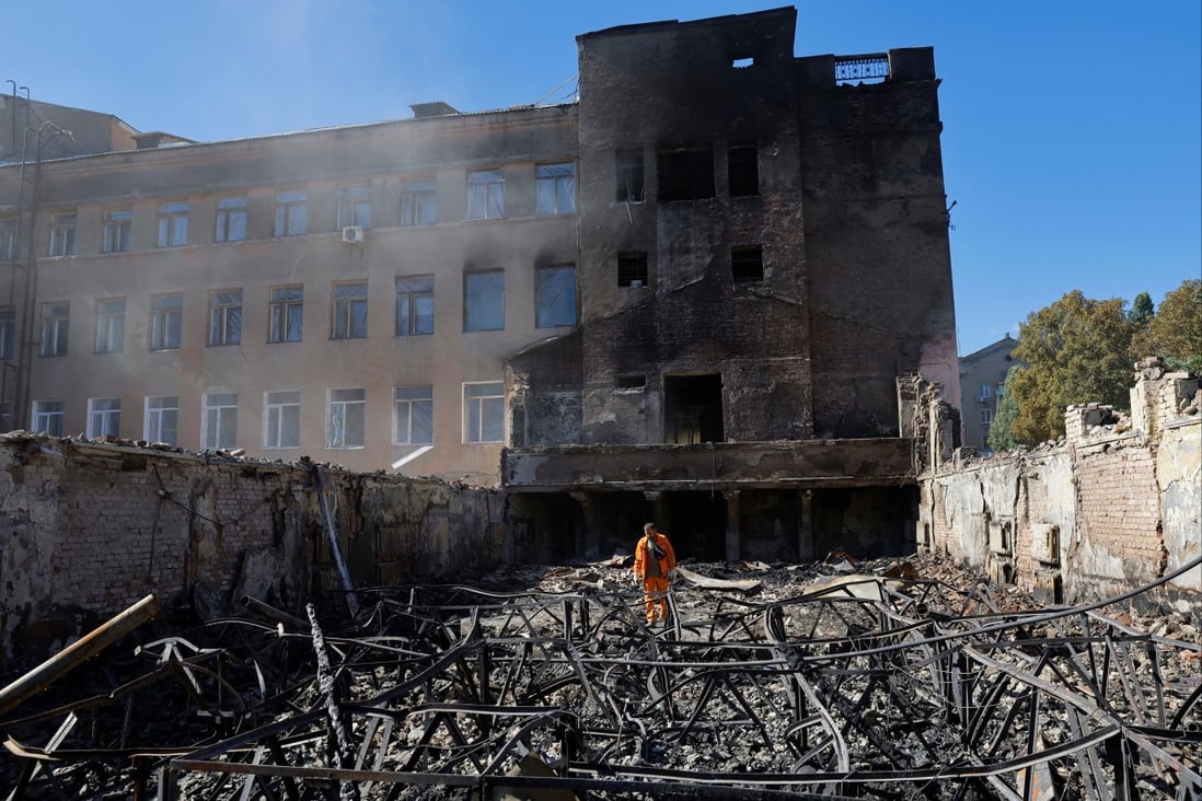 A man walks through the ruins of a building destroyed by shelling in Kadiivka, Ukraine’s Luhansk region. Photo: Reuters