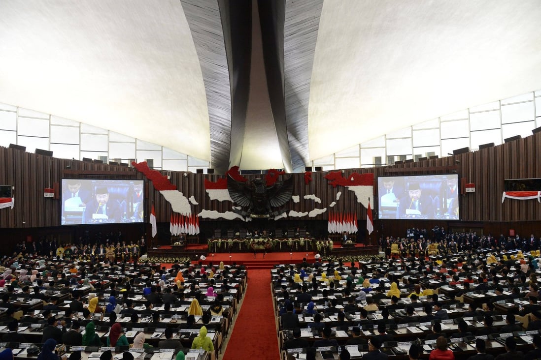 Lawmakers in Indonesia’s parliament overwhelmingly approved the data protection bill, which authorises the president to form an oversight body to fine data handlers for breaching rules. Photo: AFP