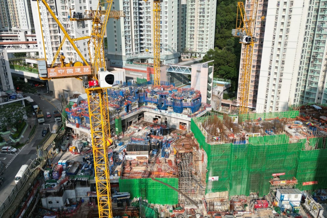 The construction site of Ko Wang Court at Yau Tong. Applications to buy flats at this estate will open on September 29, 2022. Photo: Sam Tsang
