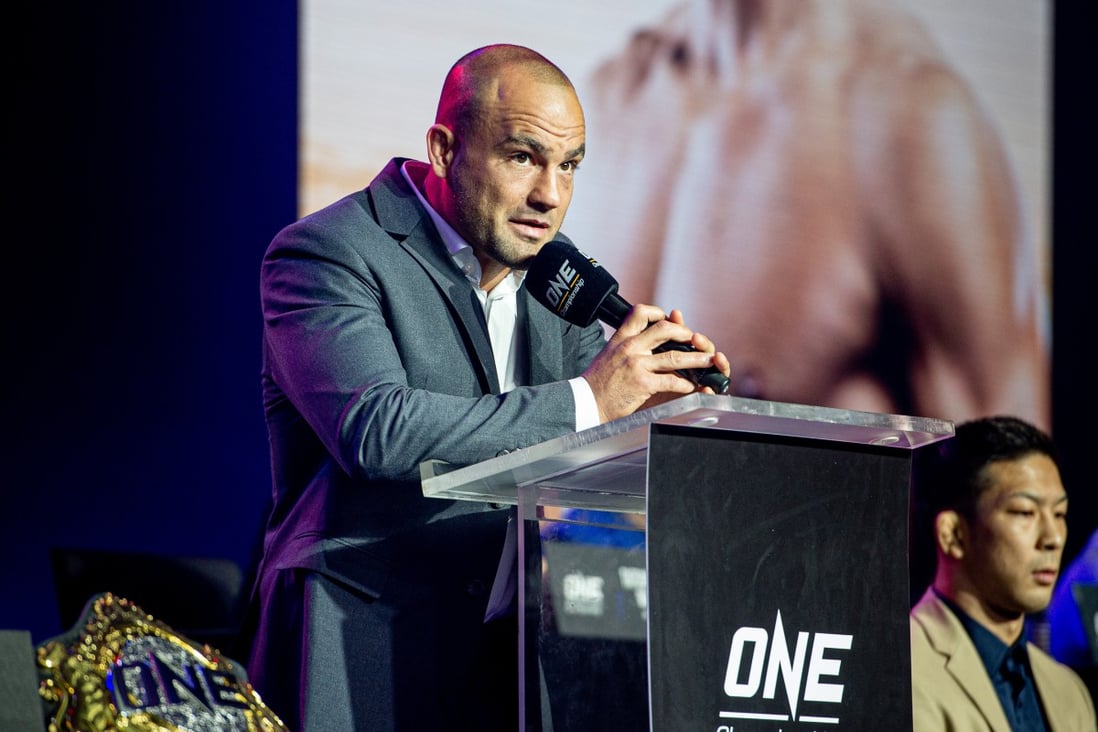 Eddie Alvarez speaks at a ONE press conference in Manila. Photos: ONE Championship