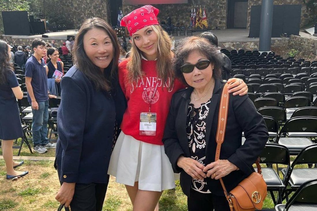 Mathor Gu Eileen Gu celebrates her first day at Stanford University in California ...