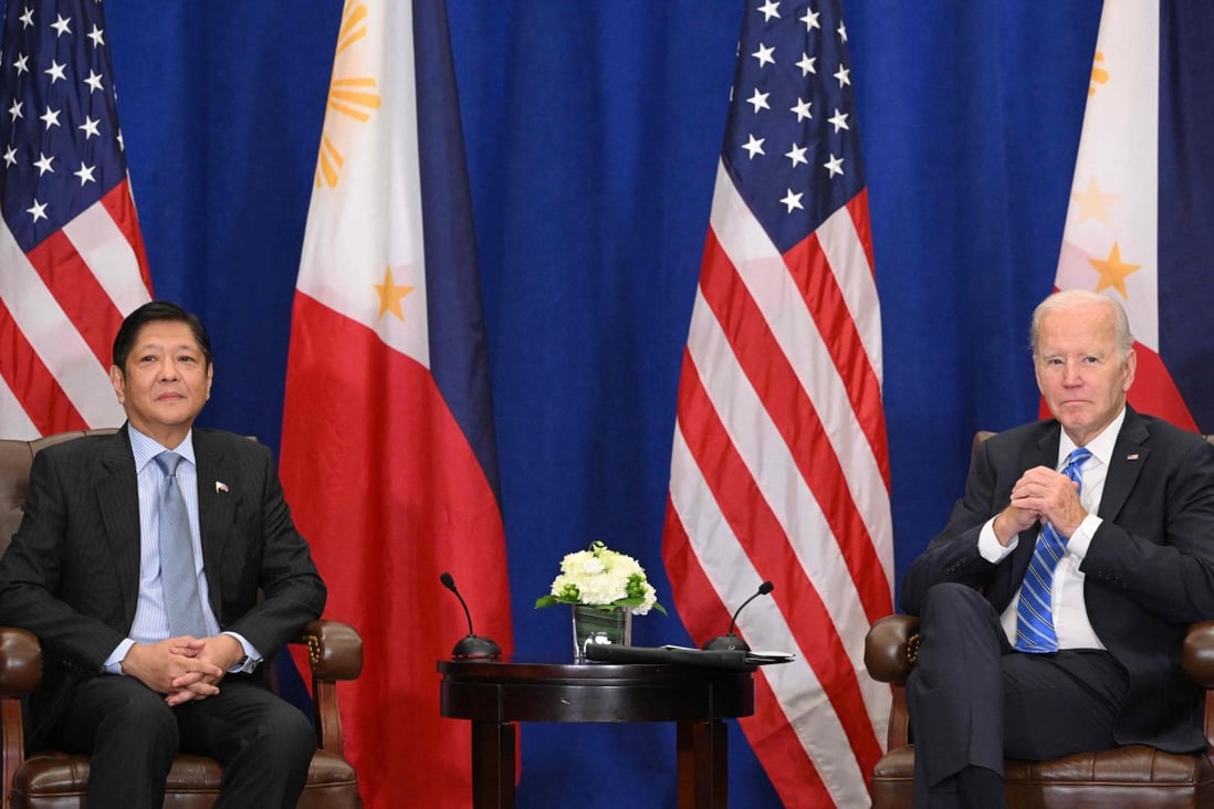 US President Joe Biden meets his Philippine counterpart Ferdinand Marcos Jnr in New York on Thursday. Photo: AFP