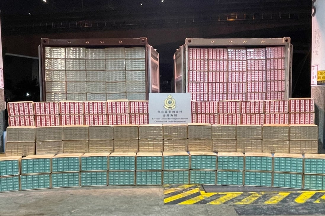 Illicit cigarettes seized by customs officers on September 19. Photo: Handout
