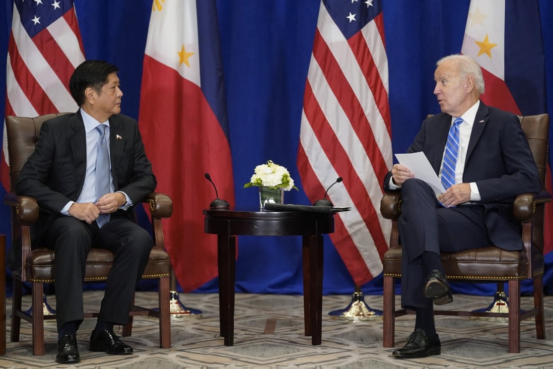 US President Joe Biden meets Philippine President Ferdinand Marcos Jnr in New York on Thursday. Photo: AP