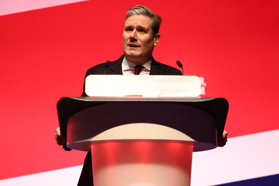 Britain’s Labour Party leader Keir Starmer at the Labour Party’s annual conference in Liverpool, UK on Sunday. Photo: Reuters 