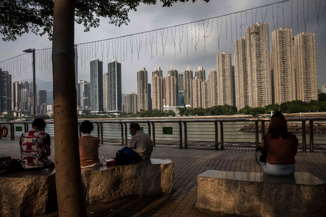 The promenade in the Tsing Yi district of Hong Kong. An index measuring overall home prices slumped to 368.2 in August from 376.7 in July, according to official data released on Wednesday by the Rating and Valuation Department. Photo: AFP