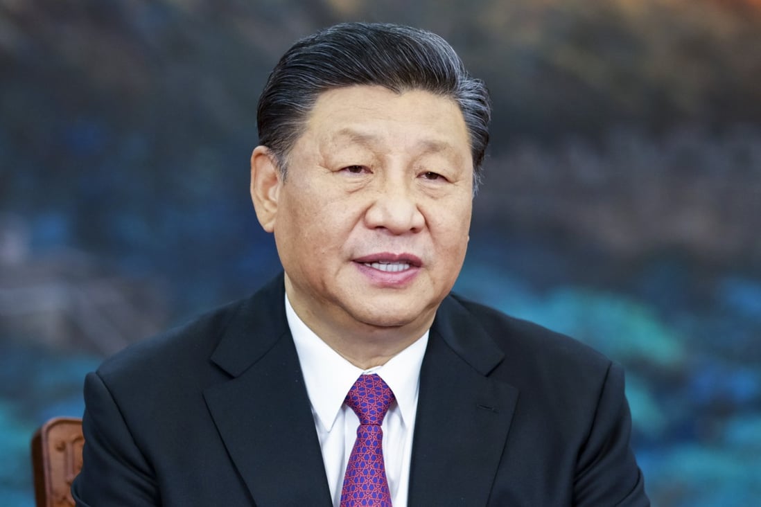 Chinese President Xi Jinping addresses the Informal Economic Leaders’ Retreat of the Asia-Pacific Economic Cooperation (Apec) via video link in Beijing on July 16, 2021. Photo: Xinhua