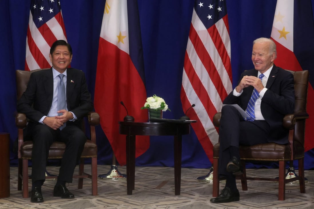 Philippine President Ferdinand Marcos Jnr shares a smile with US President Joe Biden at a bilateral meeting in New York on September 22. Photo: Reuters