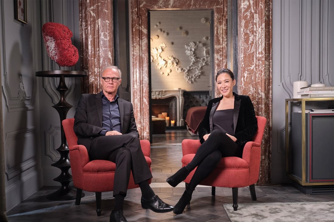 Artist Cindy Chao (right) collaborated with architect Tom Postma to design a movable installation that provided the backdrop for her latest Black Label Masterpieces collection, which debuted at the Masterpiece London fair. Photos: Cindy Chao The Art Jewel
